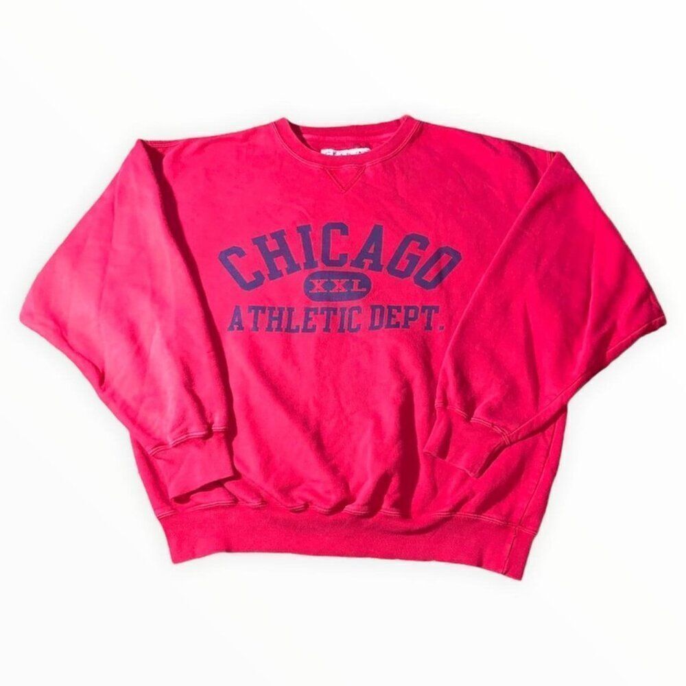Vintage Crewneck red Sweatshirt Pullover Chicago Athletic Gear tag size Medium